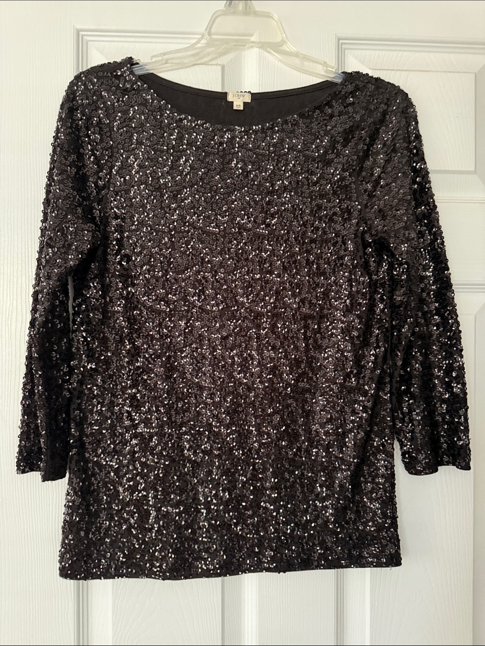 J. Crew Black Sequin Top, XS